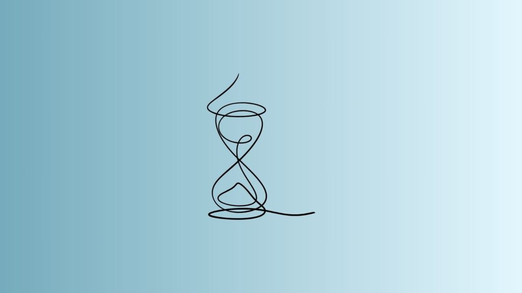 A single-line drawing of an hourglass