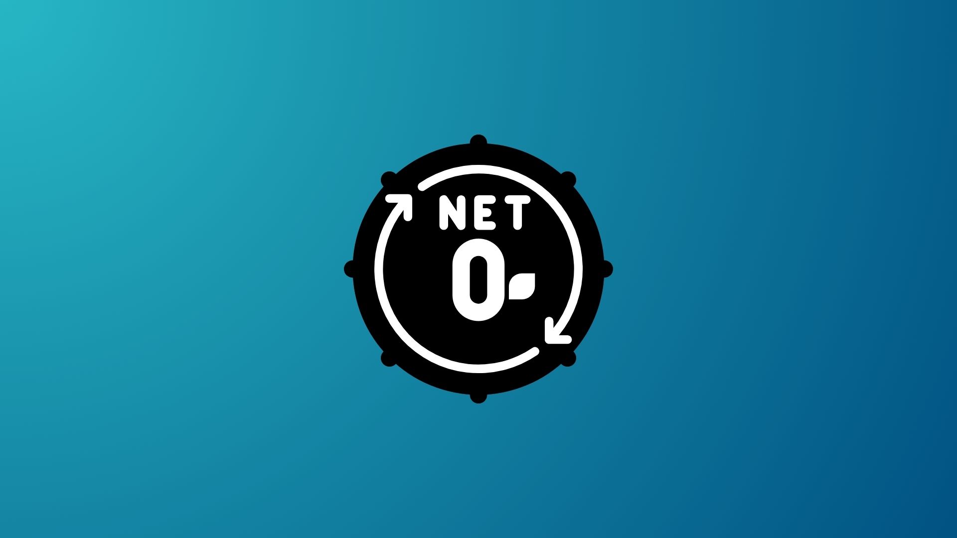 Circular icon with arrows and the text "NET 0" symbolizing net zero carbon emissions and sustainability