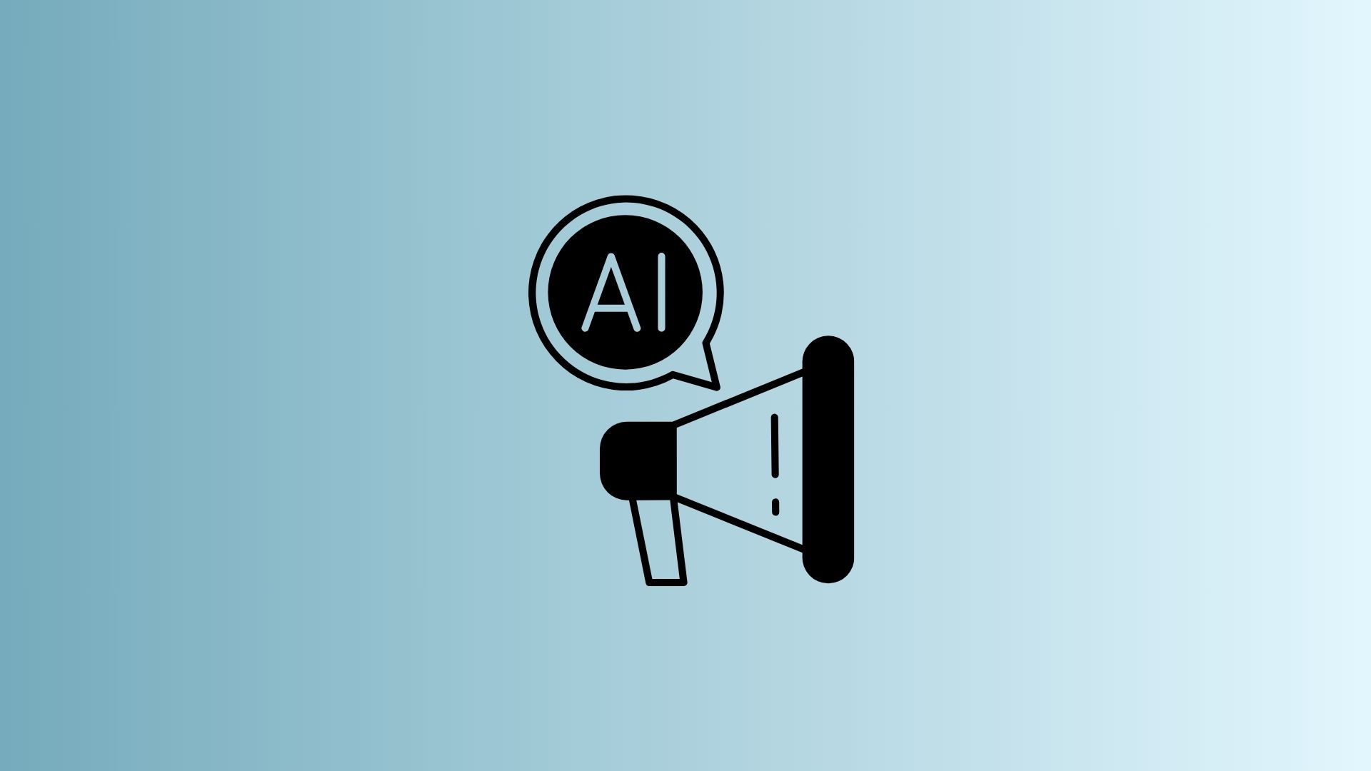 An abstract icon representing AI powering a loudspeaker in marketing