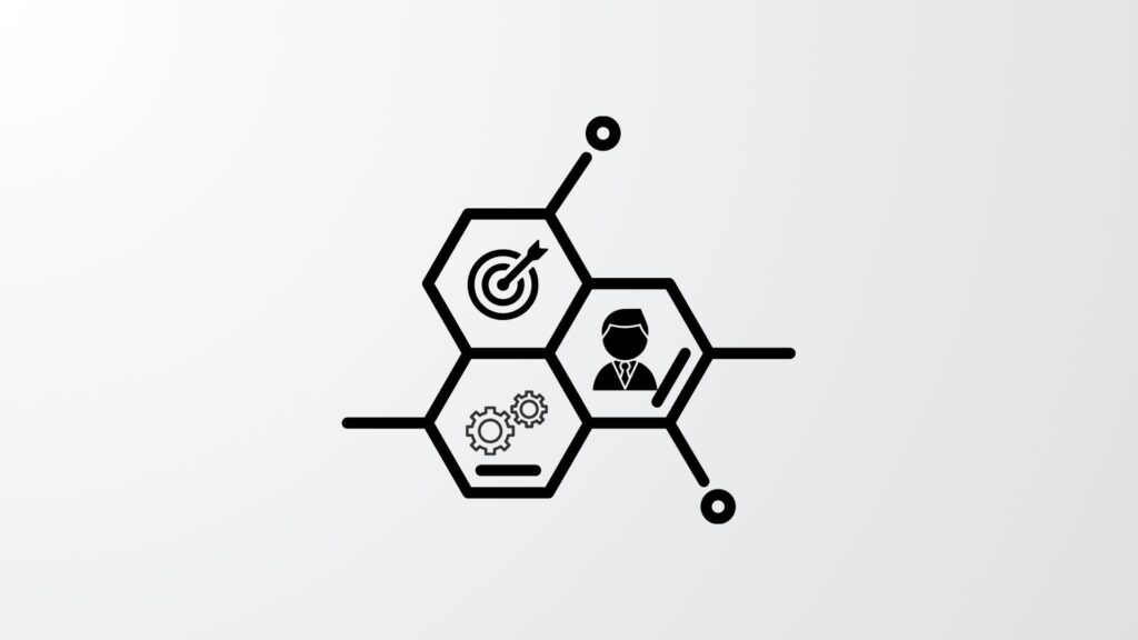 An illustration of chemical bonds symbolising the components of SEO