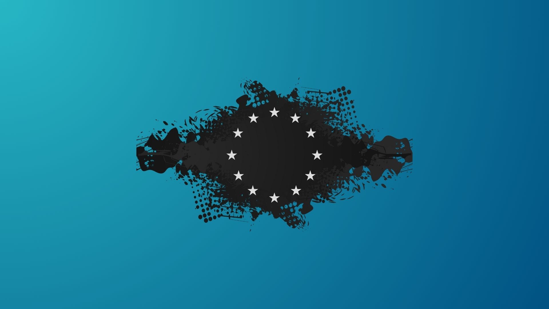 Abstract diagram of the EU flag with interconnected nodes